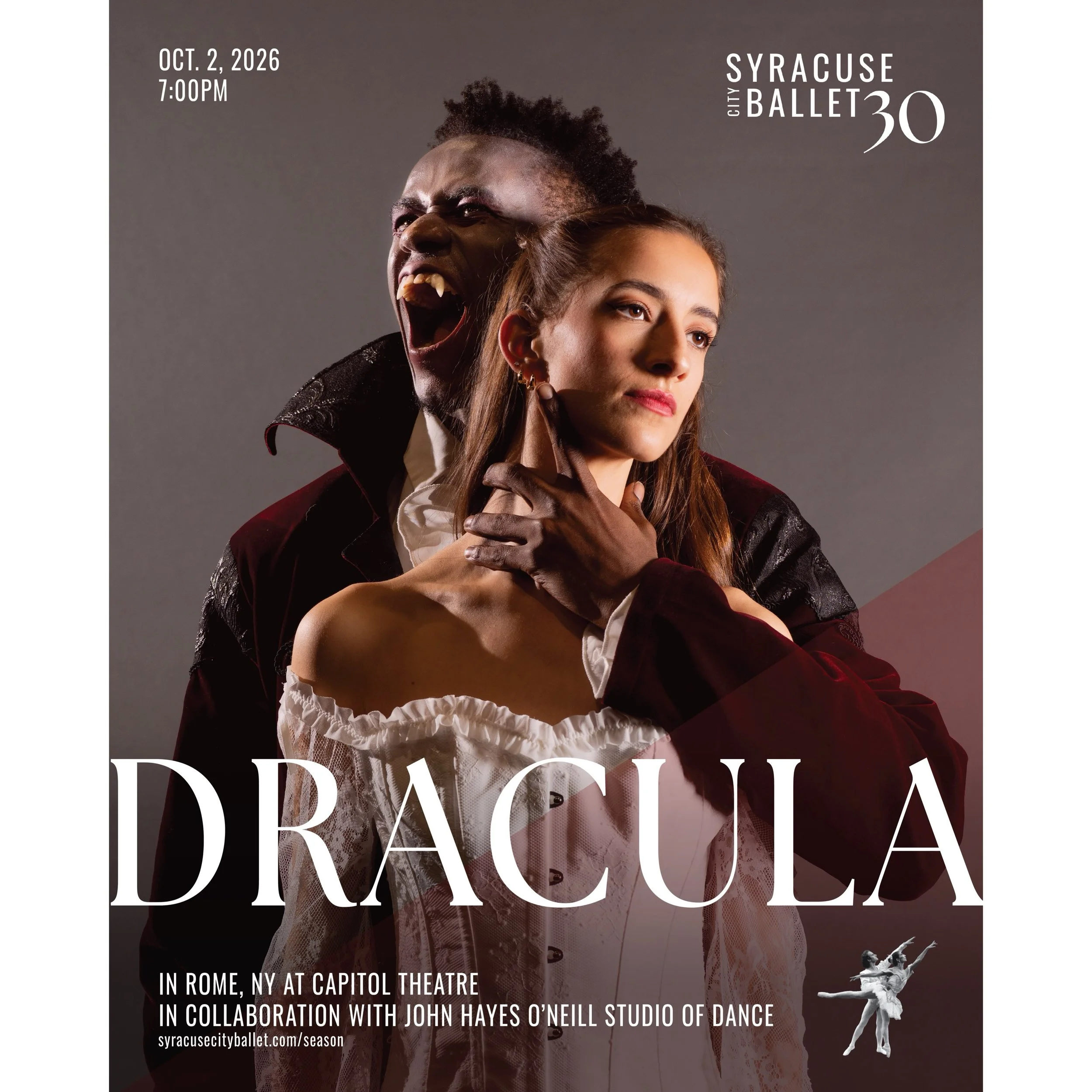The curtain rises on a darker kind of love story this Friday&hellip; 🦇🖤

On October 2, Syracuse City Ballet brings Dracula to the Capitol Theatre in Rome, featuring dancers from the John Hayes O&rsquo;Neill Studio of Dance! Through powerful choreog