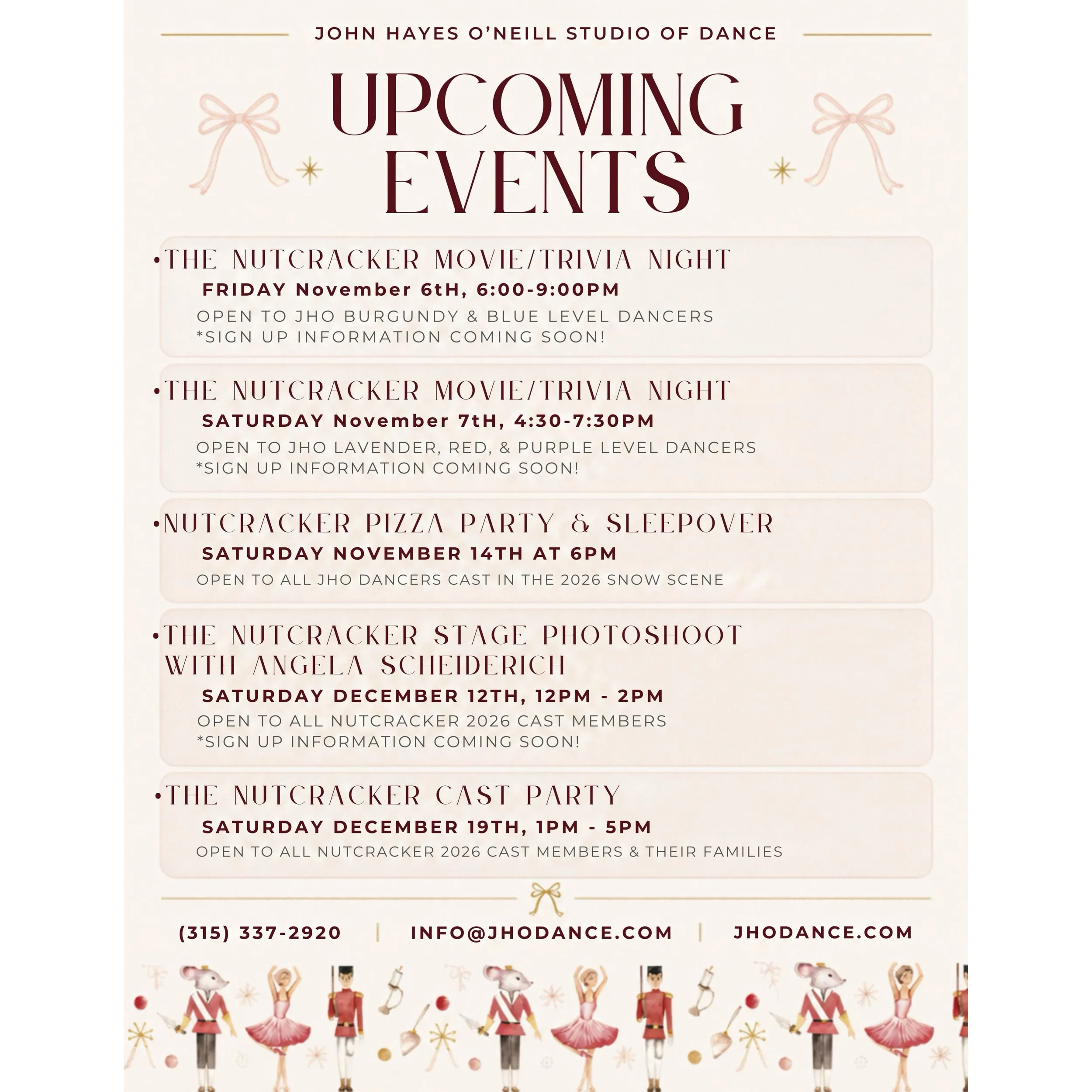 A little extra Nutcracker fun awaits! 🎄🩰 Mark your calendars for these special JHO traditions&mdash;we can&rsquo;t wait to celebrate the season with our dance family! ❤️ Sign-up details coming soon!