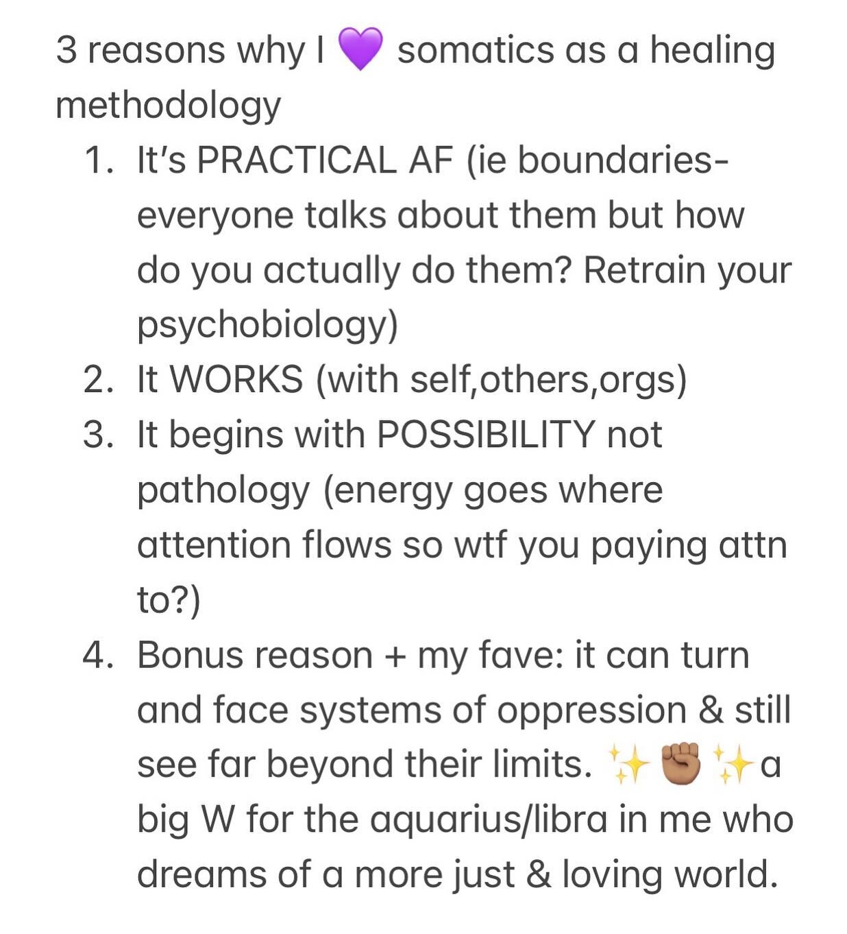 if you want a practical healing methodology that really works + one that sees you and your dreams as possible, while also helping you transform trauma and divest at the level of your tissues from oppressive social conditioning, then join my newslette