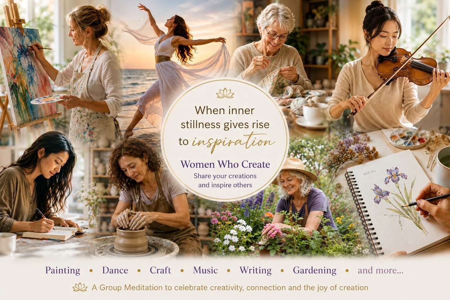 Online Group Meditation and Knowledge - Women Who Create - When Inner Stillness Gives Rise to Inspiration