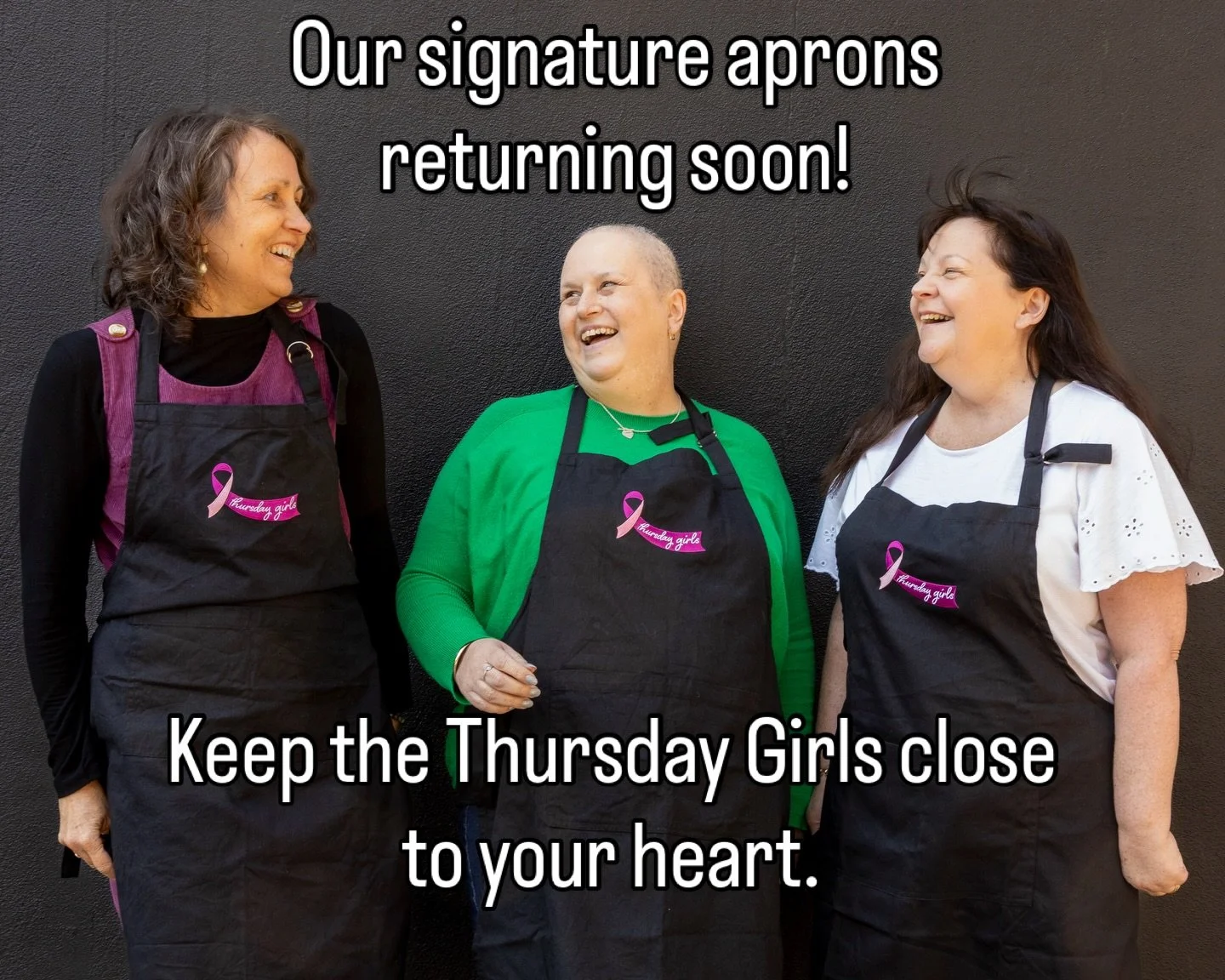 We are so pleased to be getting our signature aprons back into stock along with some new merch which will be announced soon.

We find these aprons fantastic for the kitchen, the garden or even at fundraisers when we need those pockets! They also keep