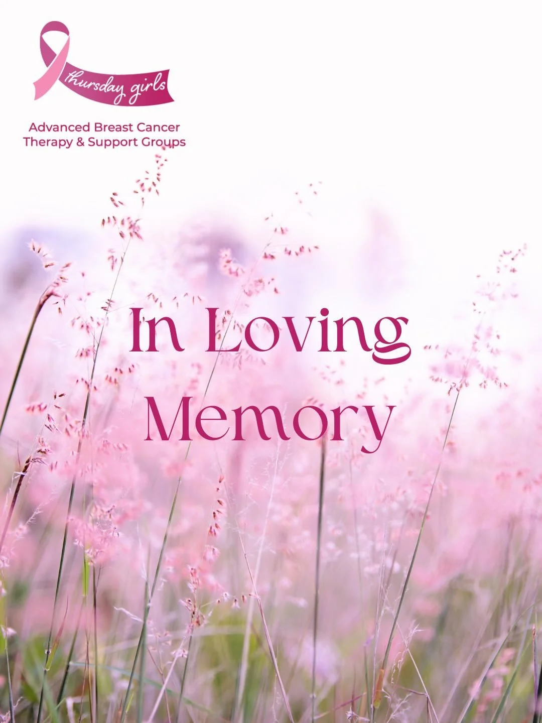 We hold close the beautiful memories of two cherished members of our Thursday Girls family.

We remember Julie (April 2022) and Robyn (April 2020).

Two wonderful women whose laughter, courage and generous spirit touched everyone around them. The lov
