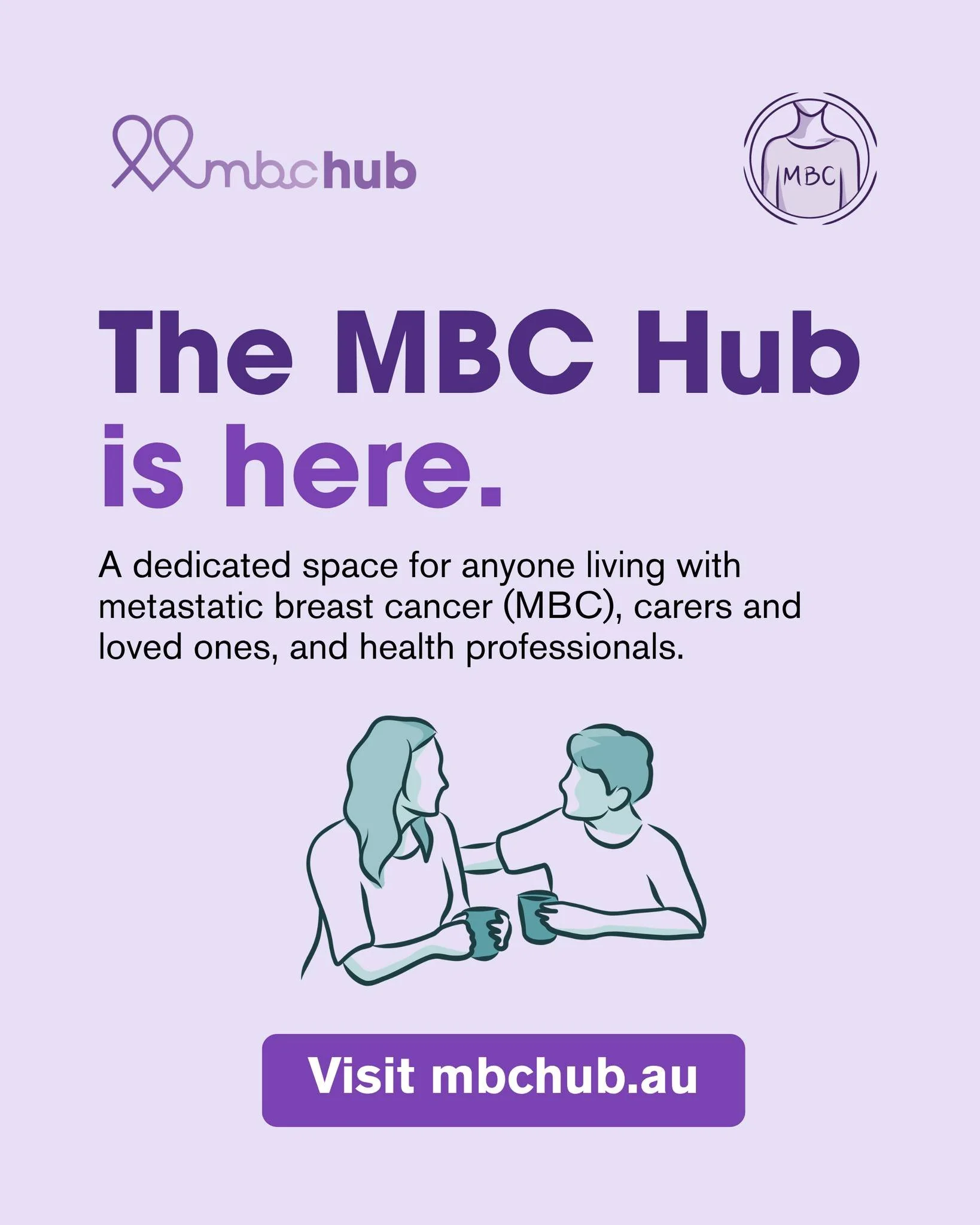Thursday Girls are pleased to share that the MBC Hub is here &ndash; a dedicated online space for anyone affected by metastatic breast cancer (MBC). 💜

Thanks to MBC Action Australia who have lead this work in our community.

Whether you are living 