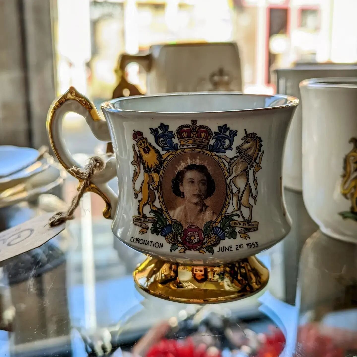 Be the envy of your Jubilee street party neighbours with your very own little piece of regal history! 💜 ... We are open tomorrow and Saturday from 10am until 3pm for all your Coronation china needs (from only &pound;3!) and lots more! 👸🏻🫖☕

.
.
.