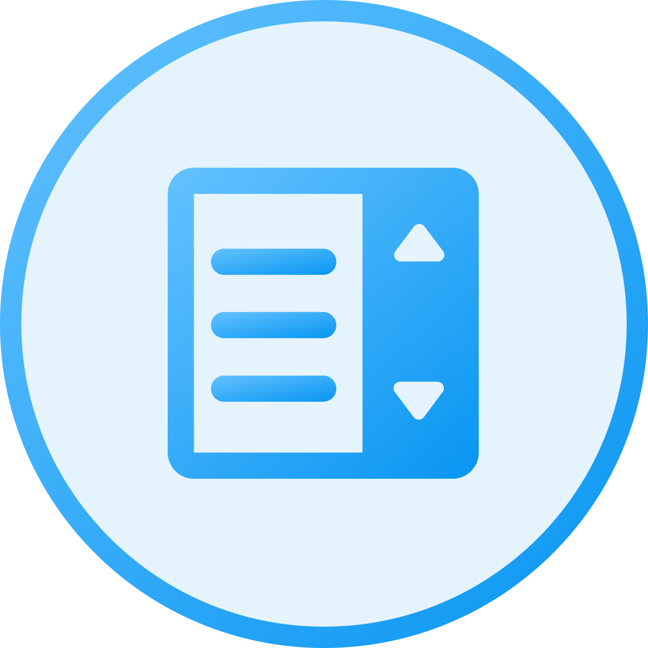 Icon of an elevator control panel with up and down arrows.