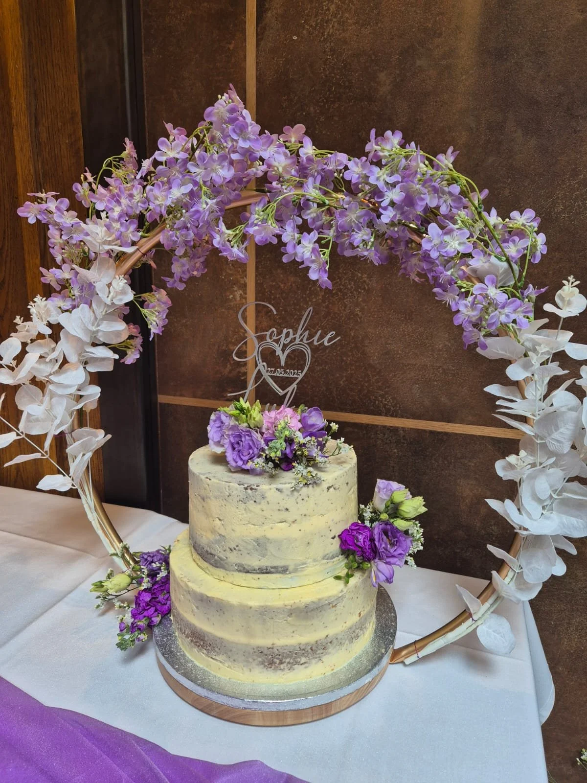 603 Semi naked with Hoop and purple flowers