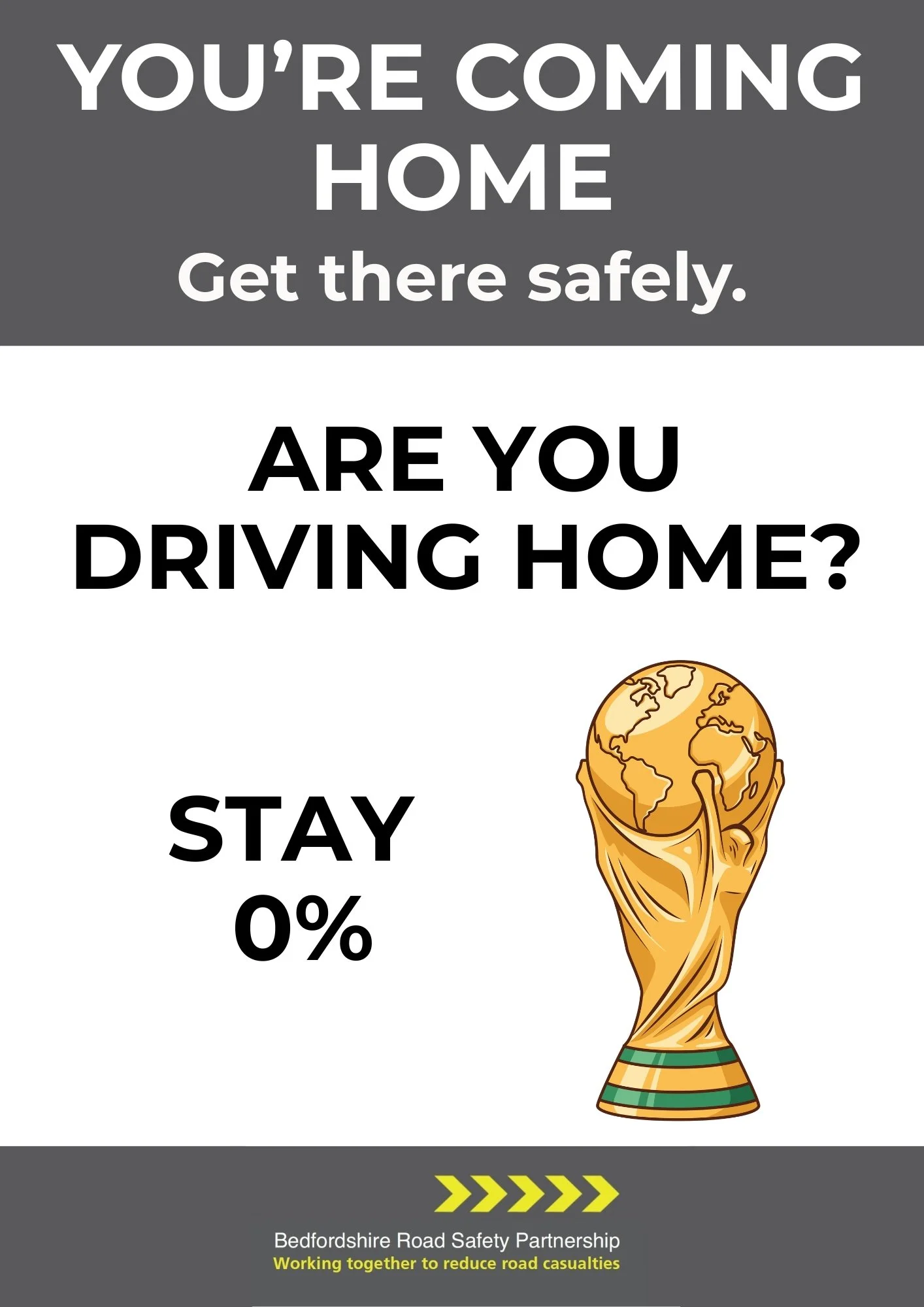 world cup drink drive poster with trophy