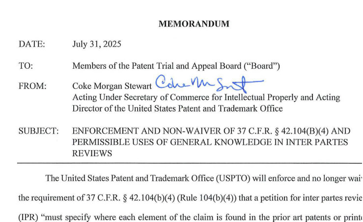 USPTO To Limit Use of General Knowledge in IPRs: What Practitioners Need to Know