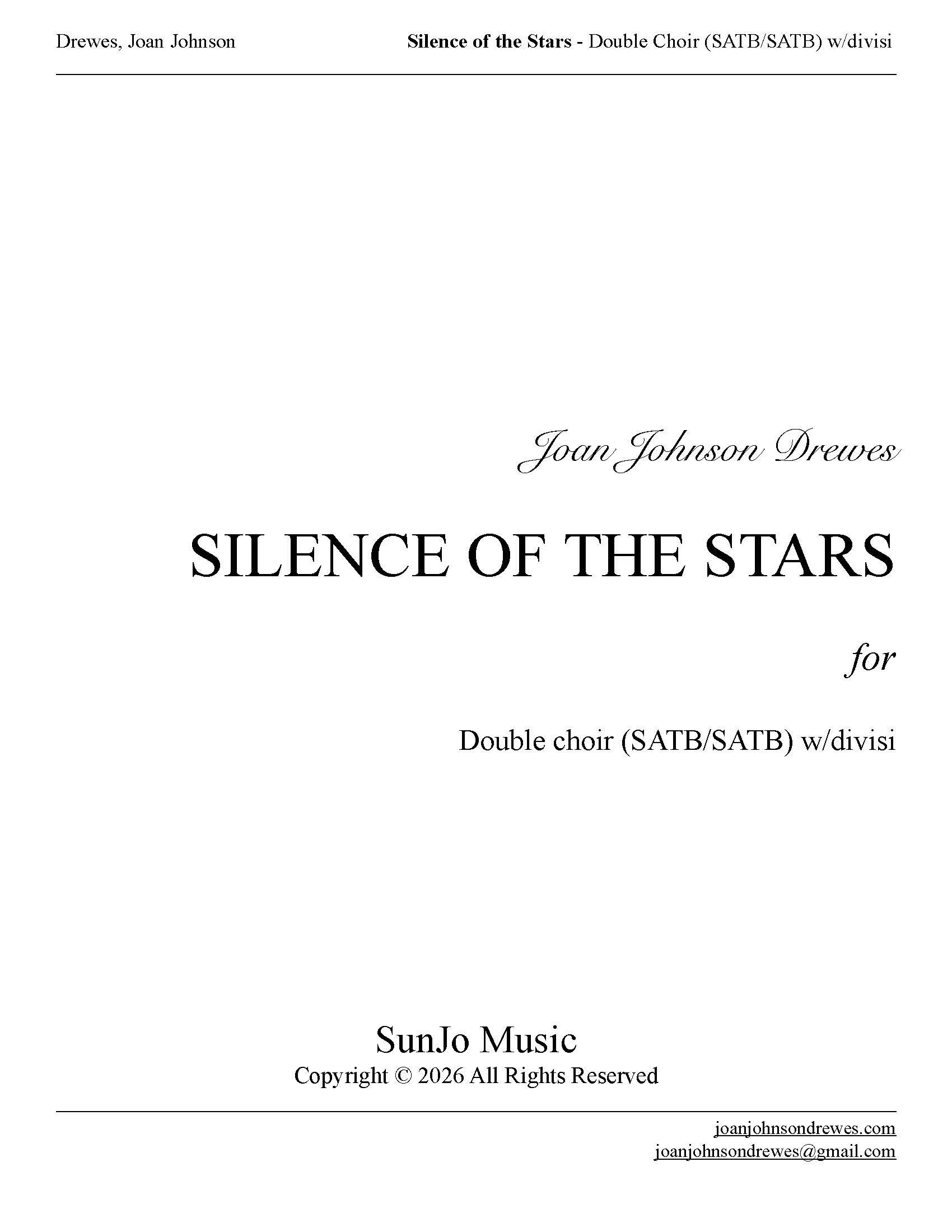 SILENCE OF THE STARS  (Perusal)