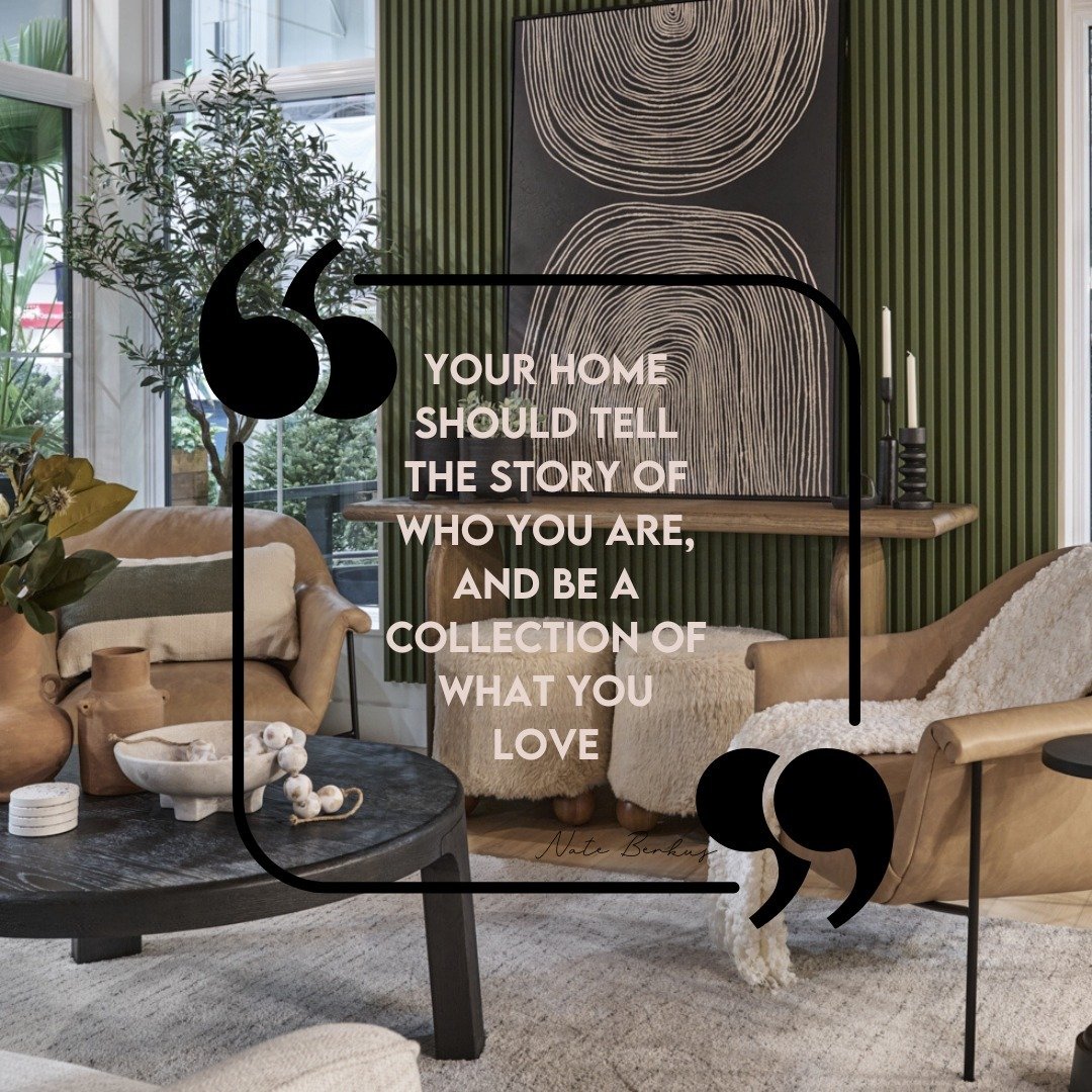 We love this quote from @nateberkus and something we always aspire to do with our design clients and their homes. 🤩

A peek into the living Room from the feature home (via @mainsonbonneville) for last month's National Home Show (@homeshowsto) design