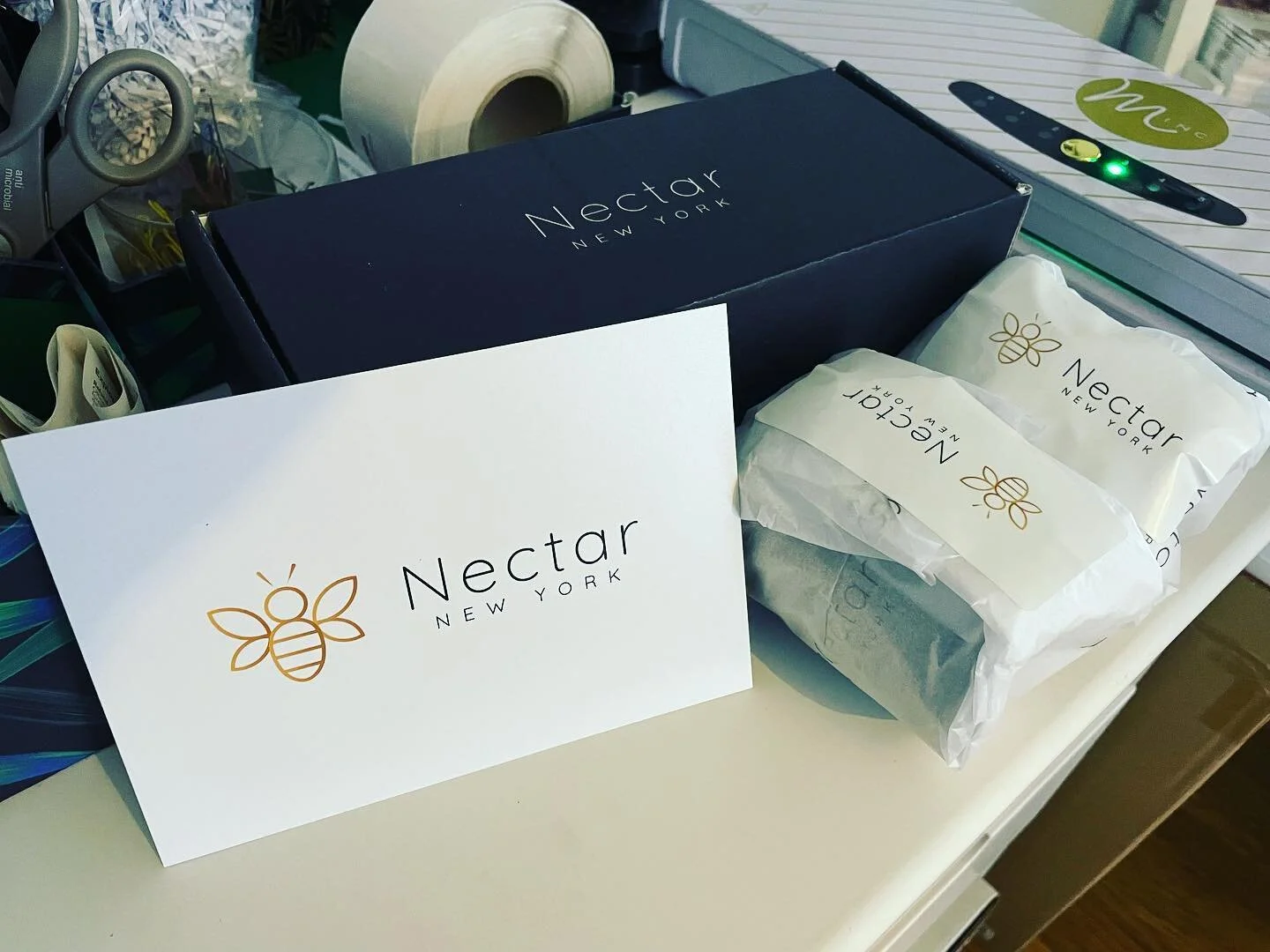 All packaged and ready to go! One of our VI🐝s purchased the best seller box and both of our new scents (fig/orange blossom and moon flower/vanilla cloud)! #candles #candlesofinstagram #handpouredcandles #smallbusinessowner #smallbusiness #summercand