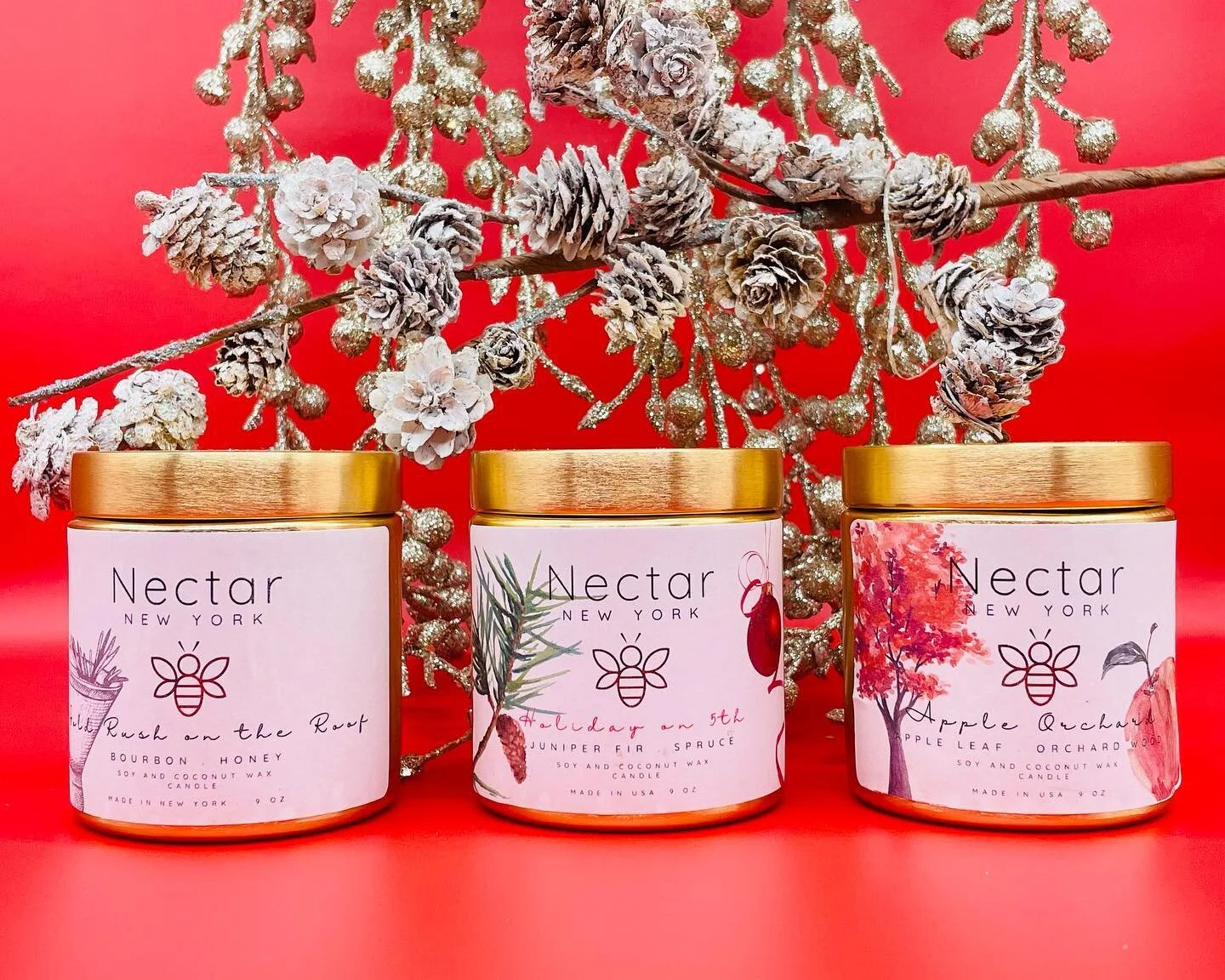 Give the gift of scent with the @nectarnewyork Holiday Box! We picked the most delicious scents for your home this holiday season! Use code BF2022 for 10% off on Black Friday! #holiday #candles #candlesofinstagram #handpouredcandles #handmade #giftsh
