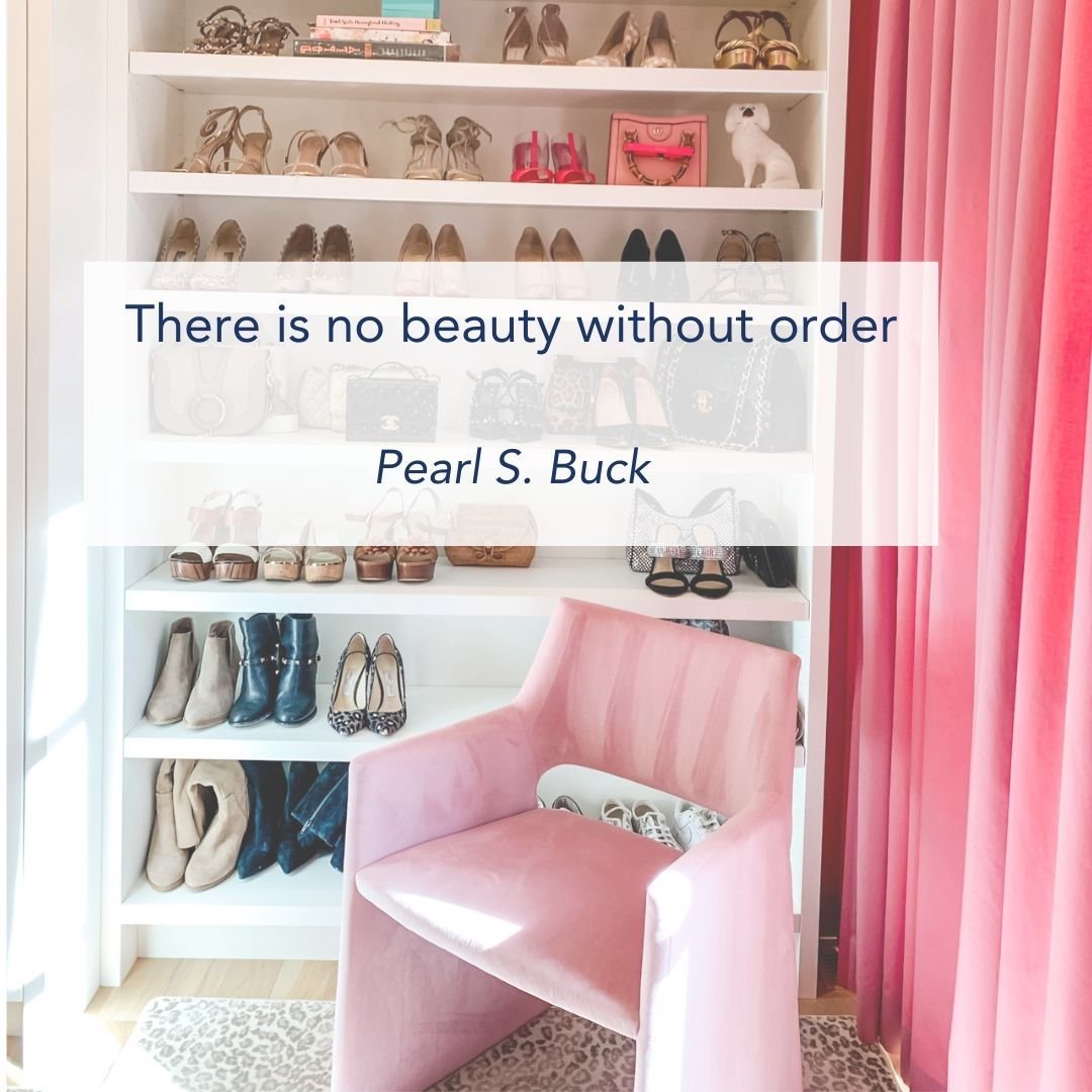 Your eyes and brain love order. That's why just straightening up your shoes or using the same hanger style is so satisfying:  the feeling of creating order feels AND looks good. 

Bringing order is bringing calm and a sense of peace. And it's making 