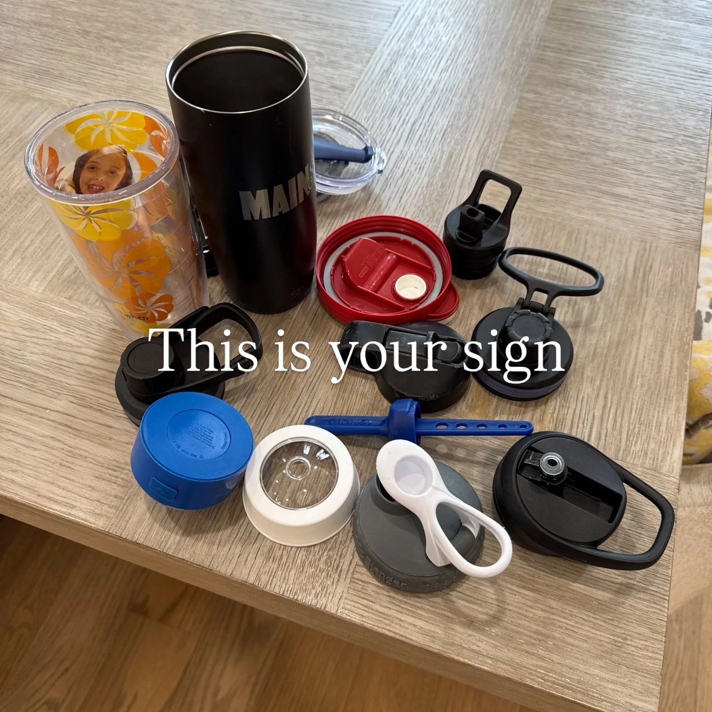 This is your sign to ditch the drink containers that don&rsquo;t have mates. Most cabinets are overflowing with water bottles and whatever is the fashionable portable drinks container. 

Toss or ♻️ the ones you won&rsquo;t use anyway because you don&