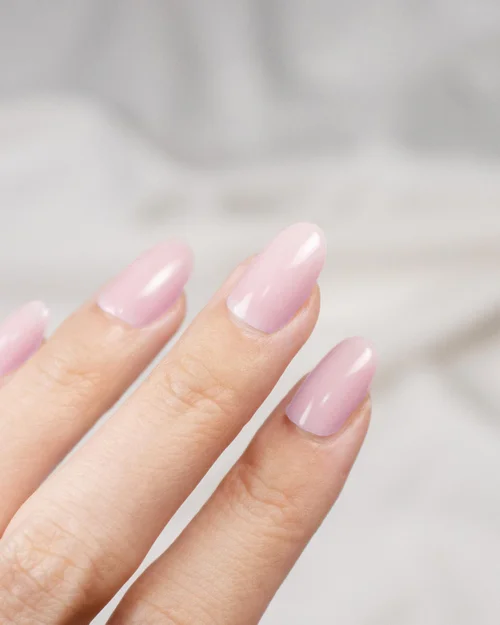 Finished glossy Light Lacquer manicure