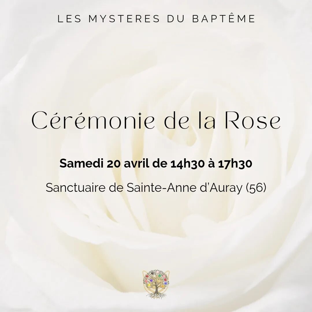 [ Ceremonie de la Rose Sanctuaire de Sainte Anne d'Auray (56) le samedi 20 avril de 14h30 &agrave; 17h30 ]

Ch&egrave;re Communaut&eacute; 

Je me rends presque chaque semaine au Sanctuaire de Sainte Anne d'Auray pour accompagner des personnes ou pri