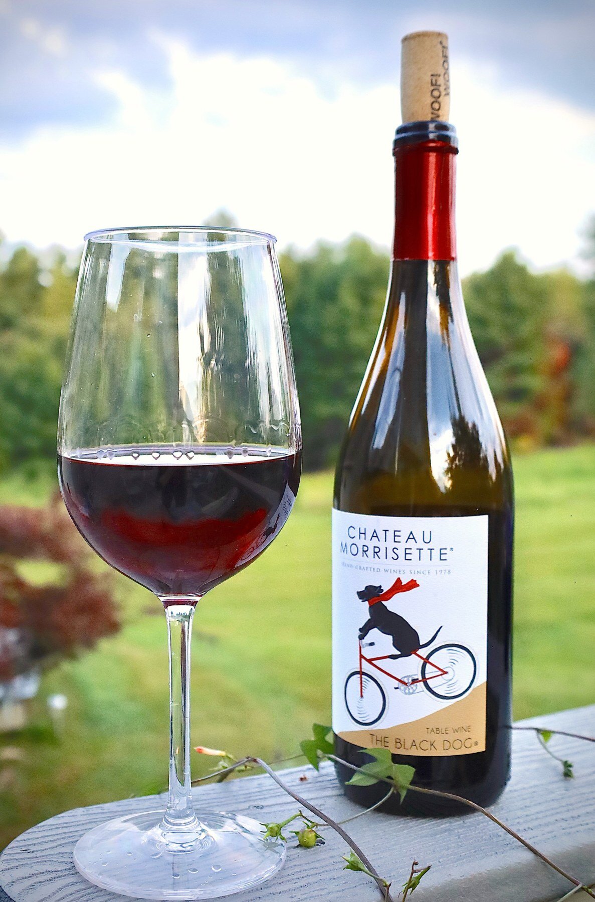 local-wine-bottle-glass-Mabry-Creek-Cottage-deck.jpg