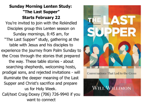 Sunday Morning Lenten Study