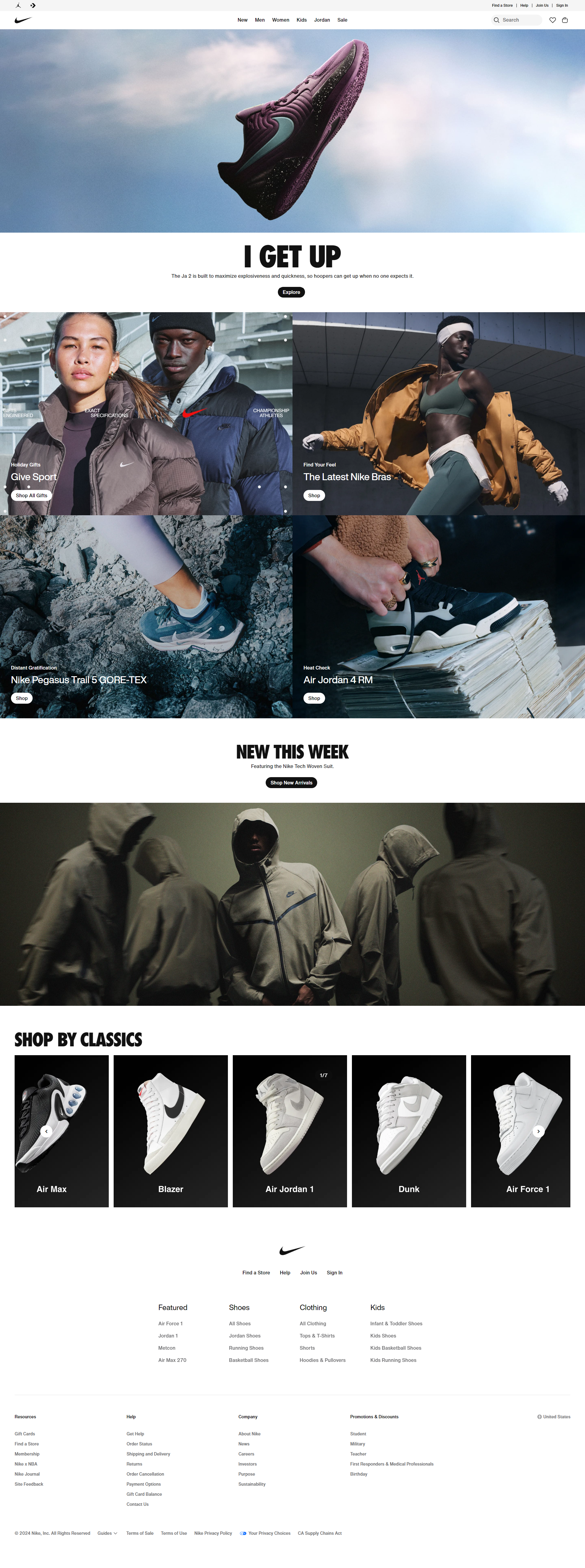 Nike Homepage