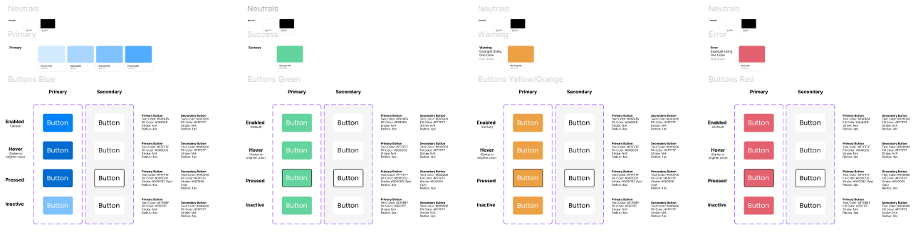 Buttons using Approved Colors