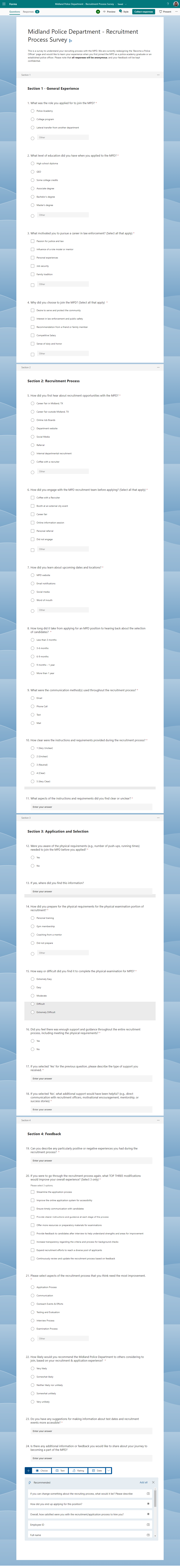 Finalized Survey via MS Forms