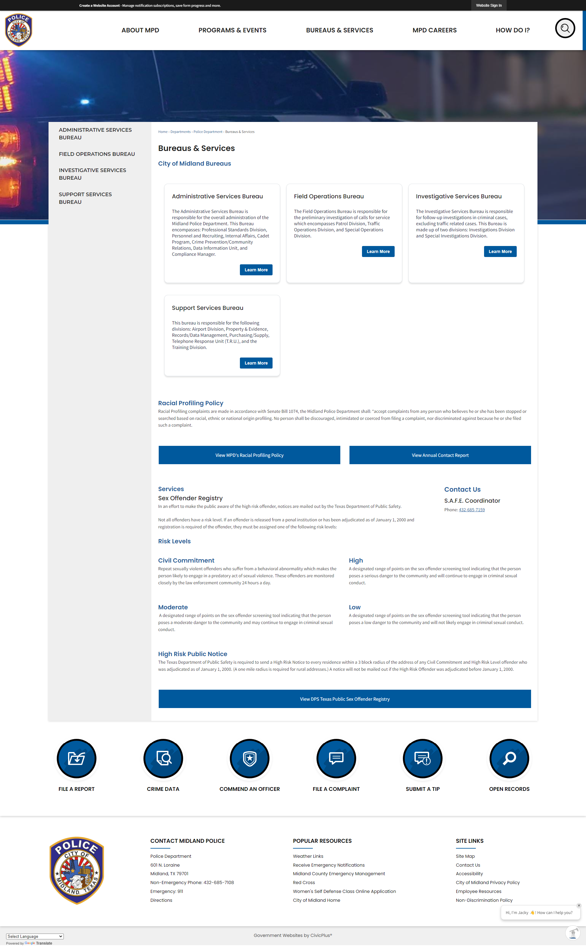 Bureaus & Services Homepage