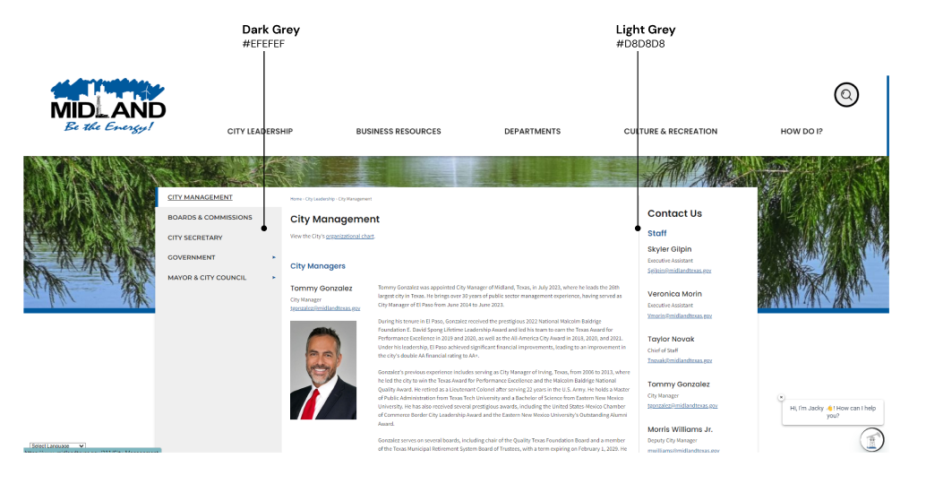Civic Subpage Colors