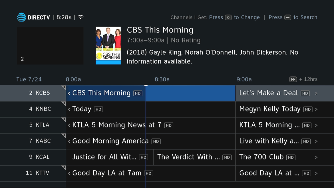 DirecTV UI Reference