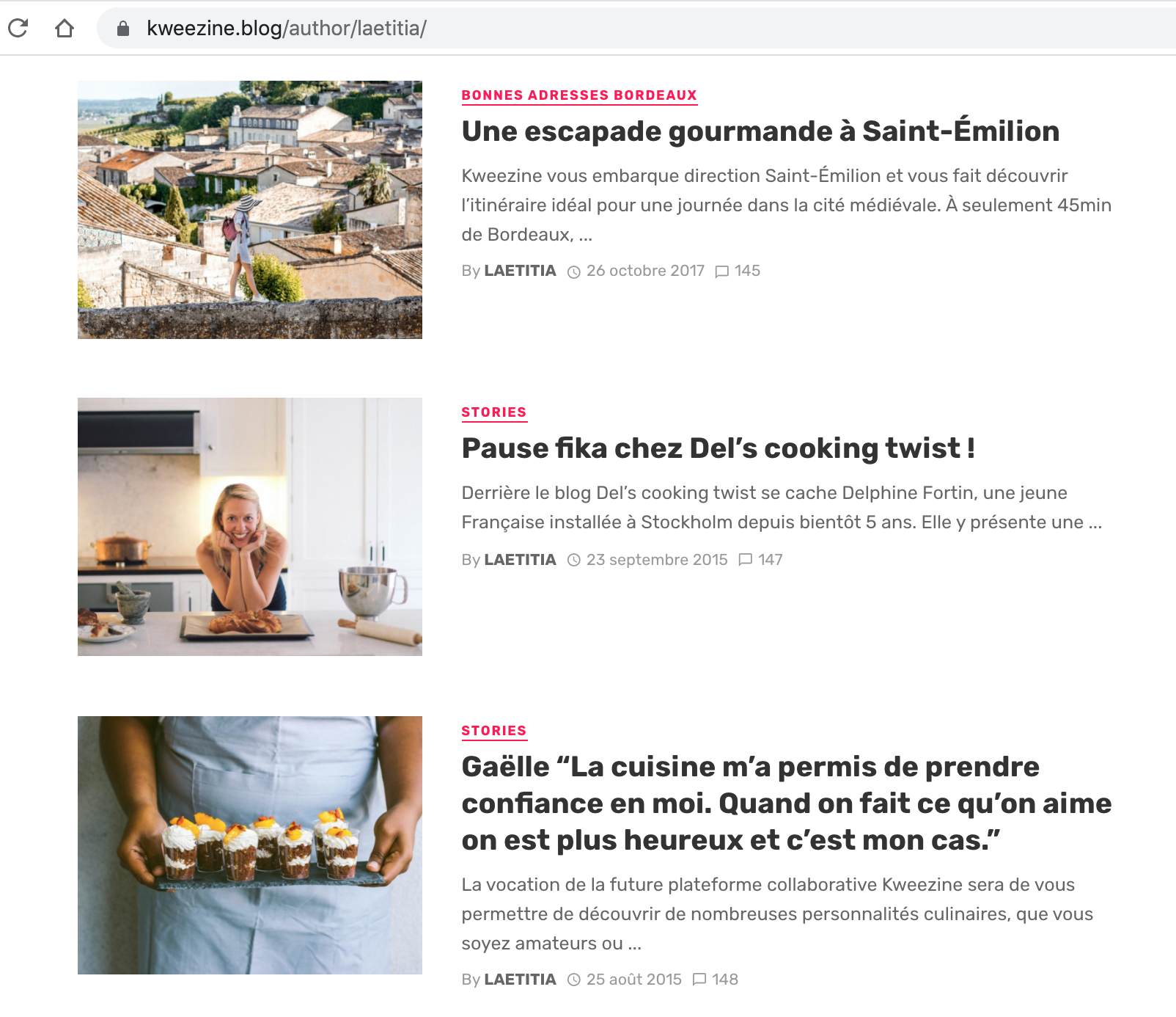 I also selected and wrote articles for the blog