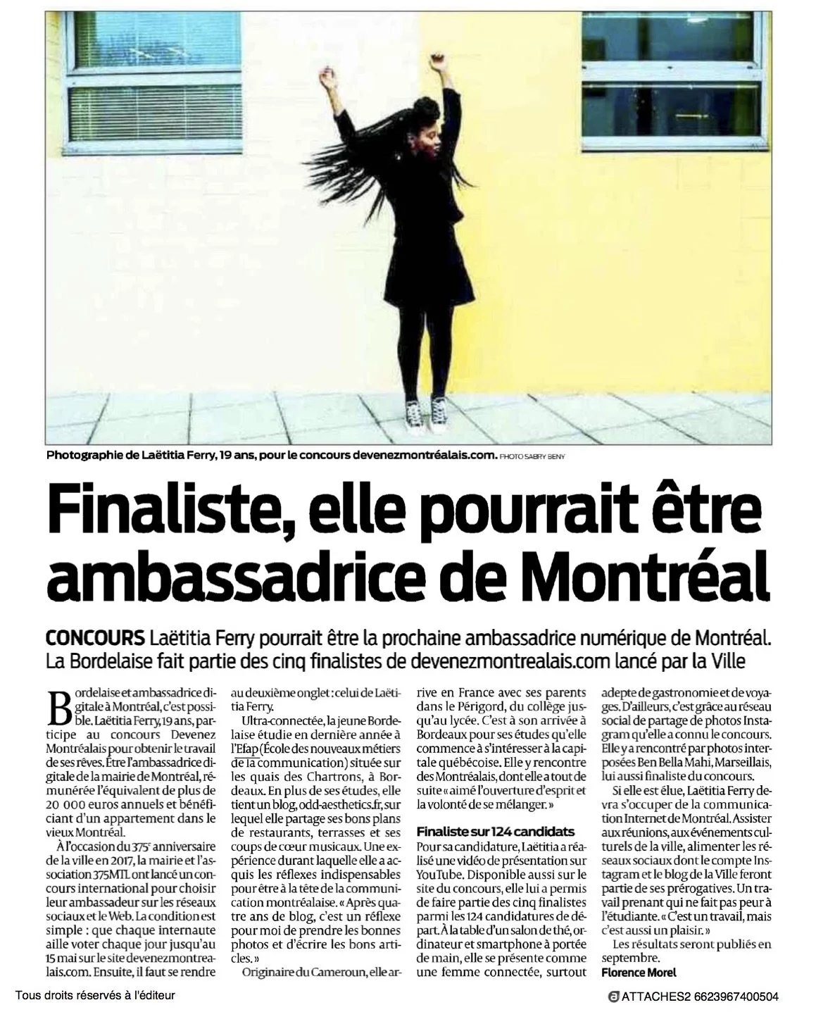 I also had a print coverage of my story on Sud Ouest. 