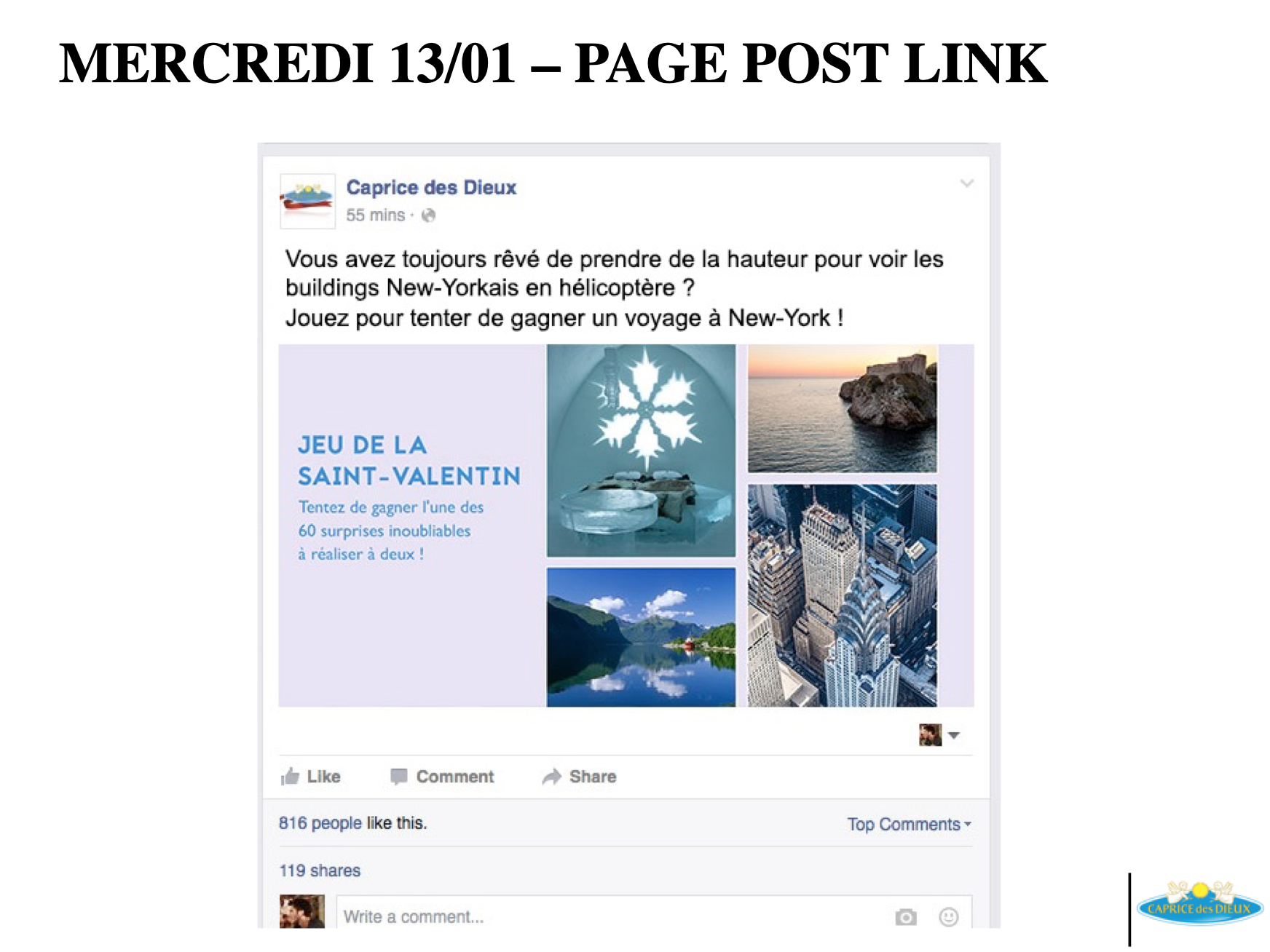 I wrote copy linked to the anniversary contest for Facebook's posts.