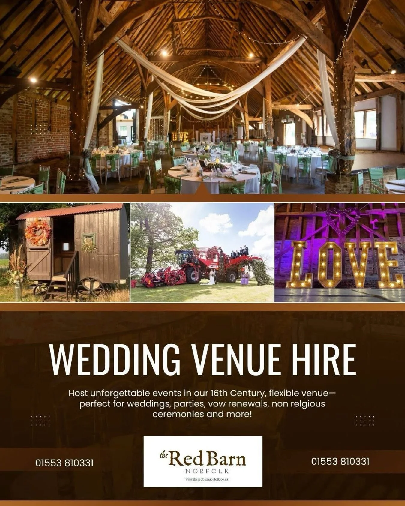 🍂 The Red Barn Autumn Wedding Show 🍂

📅 16th NOVEMBER | 📍 @theredbarnnorfolk | 🕒 1030 - 1430

Planning your dream wedding? Don&rsquo;t miss The Red Barn Autumn Wedding Show &ndash; a one-stop destination for all things bridal!

✨ Explore this st