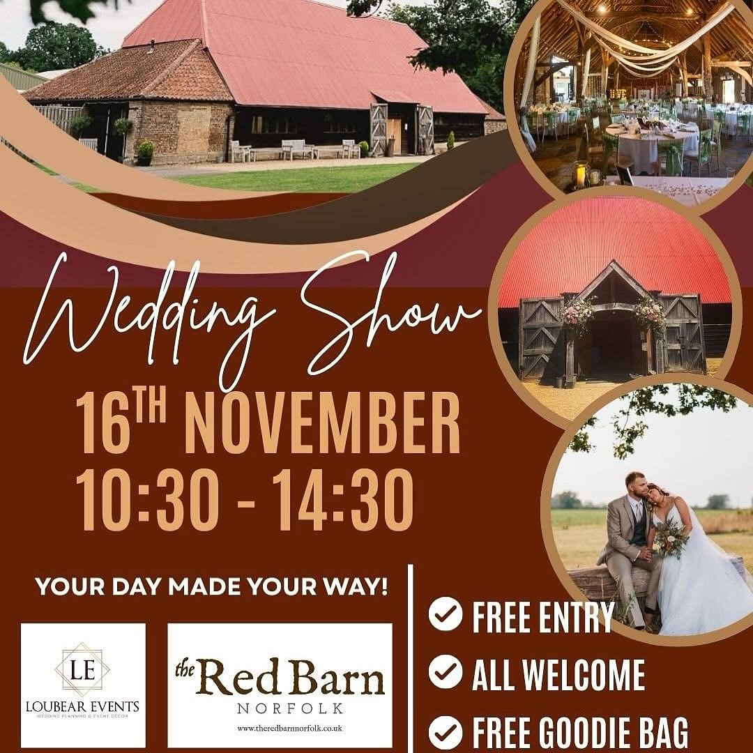 🍂 The Red Barn Autumn Wedding Show 🍂

📅 16th NOVEMBER | 📍 @theredbarnnorfolk | 🕒 1030 - 1430

Planning your dream wedding? Don&rsquo;t miss The Red Barn Autumn Wedding Show &ndash; a one-stop destination for all things bridal!

✨ Explore this st
