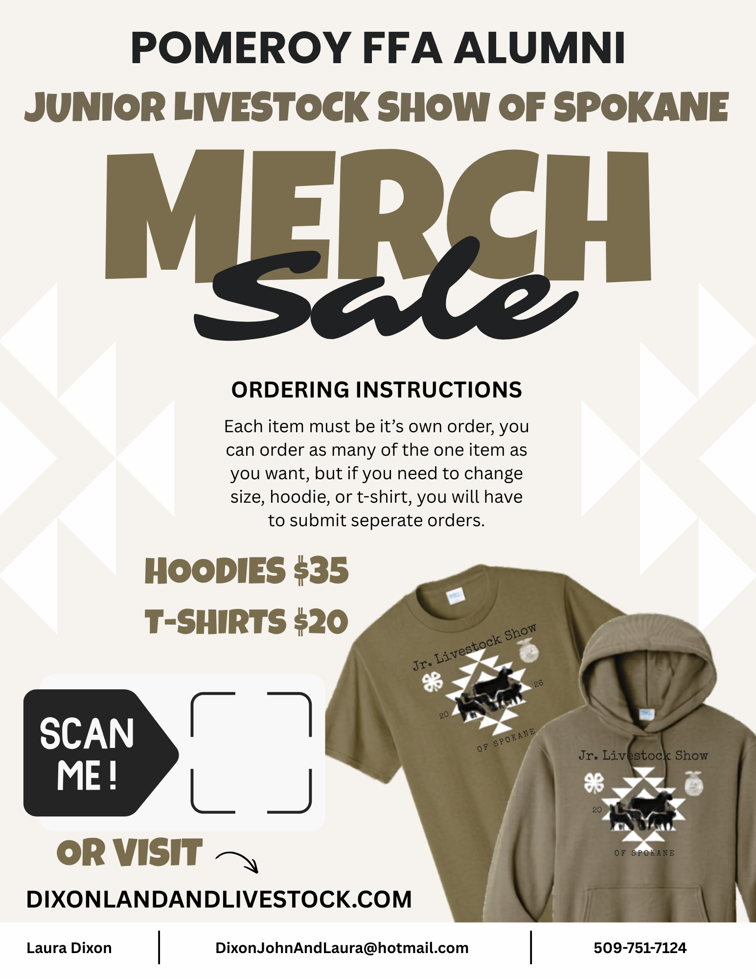 Merch Order Form - Junior Livestock Show of Spokane — Dixon Land and ...