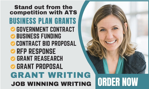 BUSINESS PLAN FUNDING GRANT, BID PROPOSAL RESEARCH APP WRITING - 