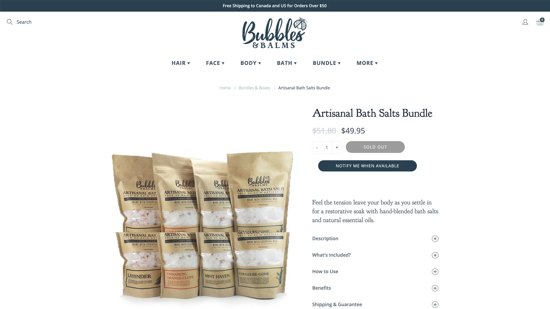 Bubbles and Balms Product Description Copy