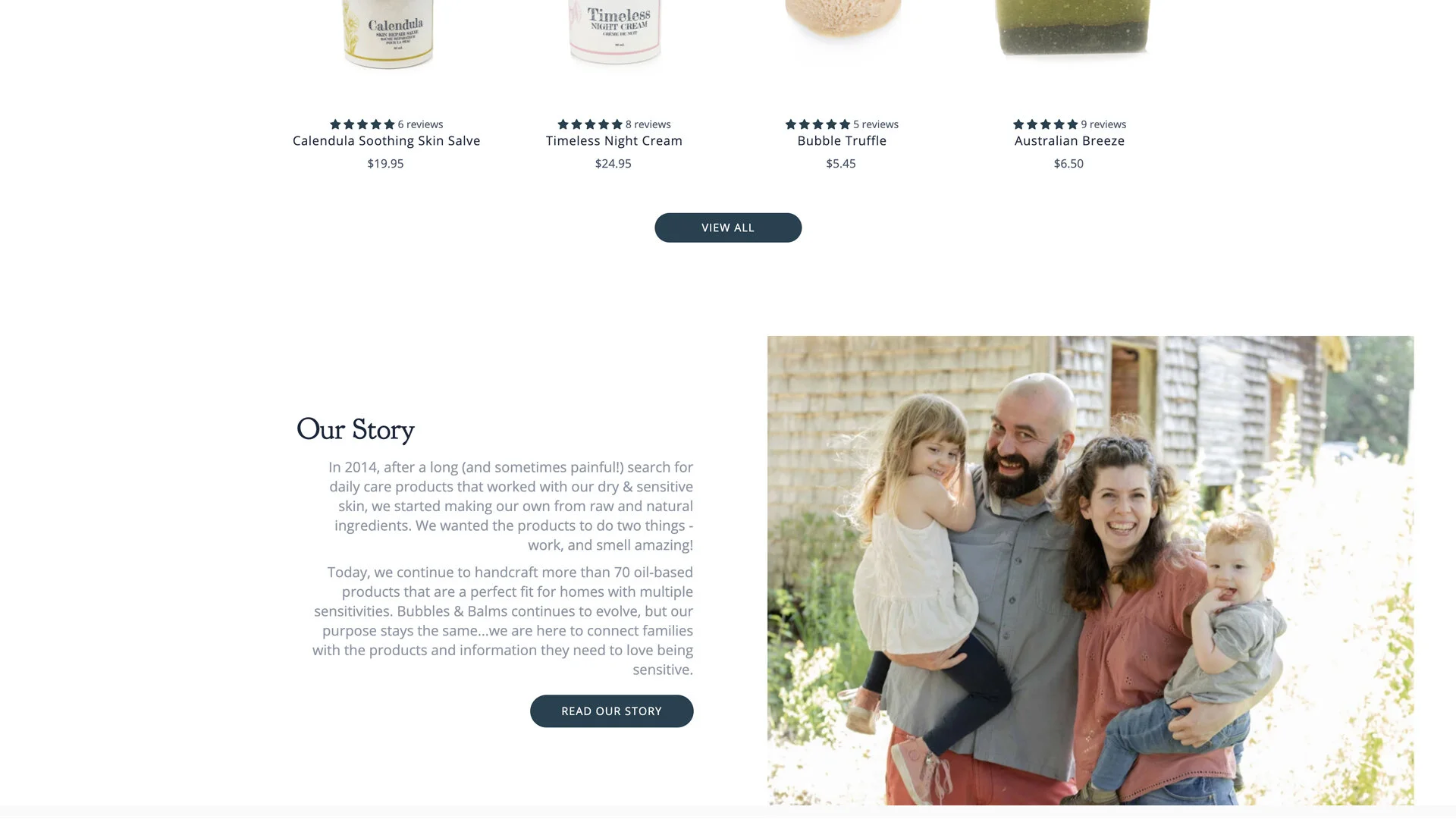 Bubbles and Balms Homepage Copy
