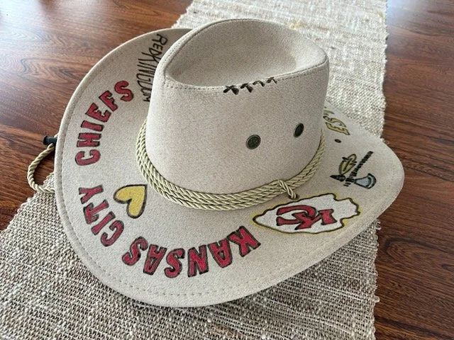 Custom wood burned hat