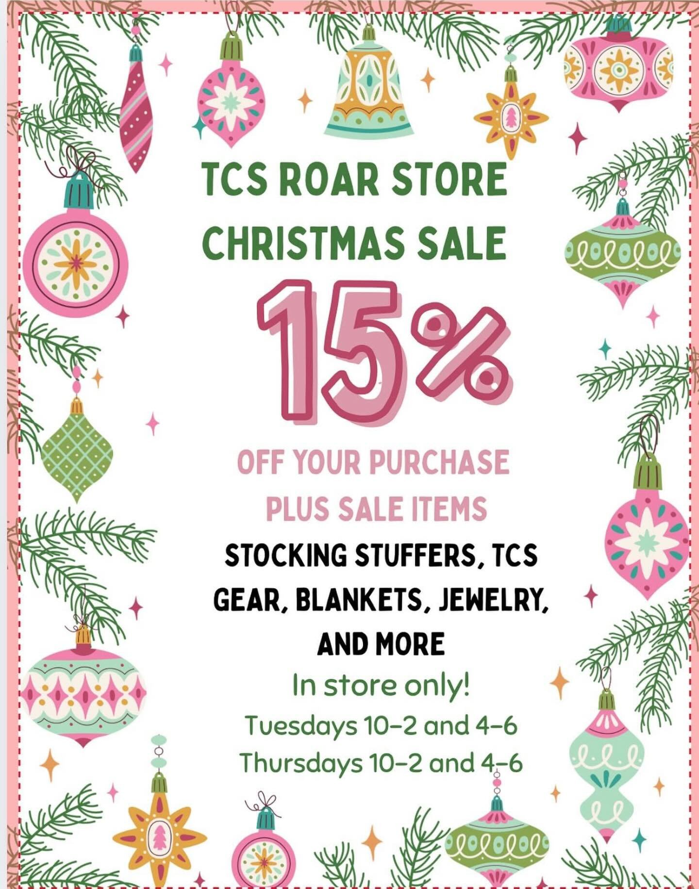 Last day!  The store is open from 10 to 2 and 4 to 6. Come by and see us.