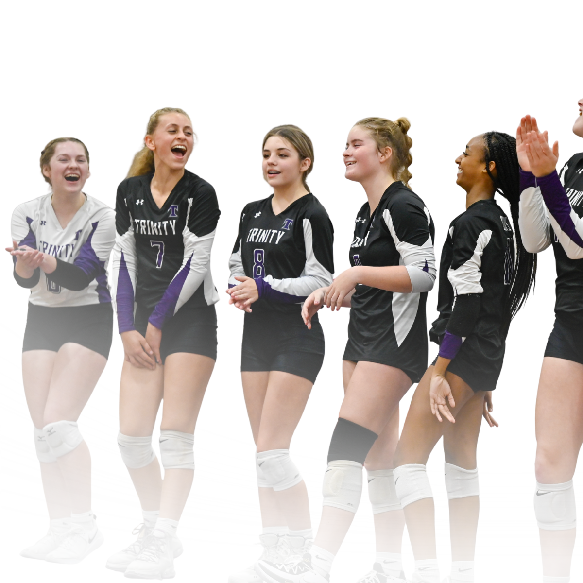 TCS Volleyball Players Celebrating the Athletic Building Campaign