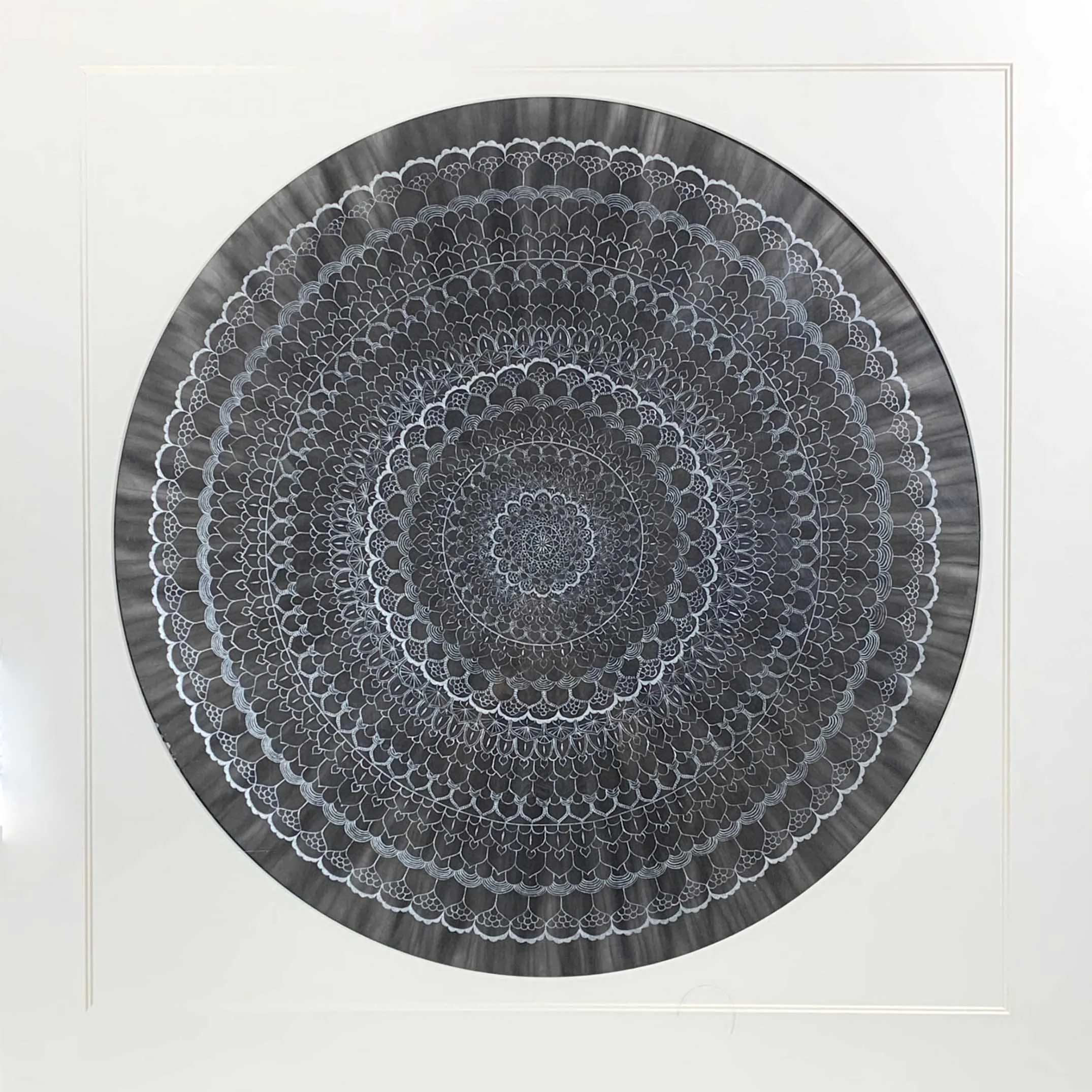 Ink Drop No. 1 - Tangled | Chinese Ink and Colour on Rice Paper | 103 x 103 cm with Frame | Diameter : 80 cm | USD 12,300