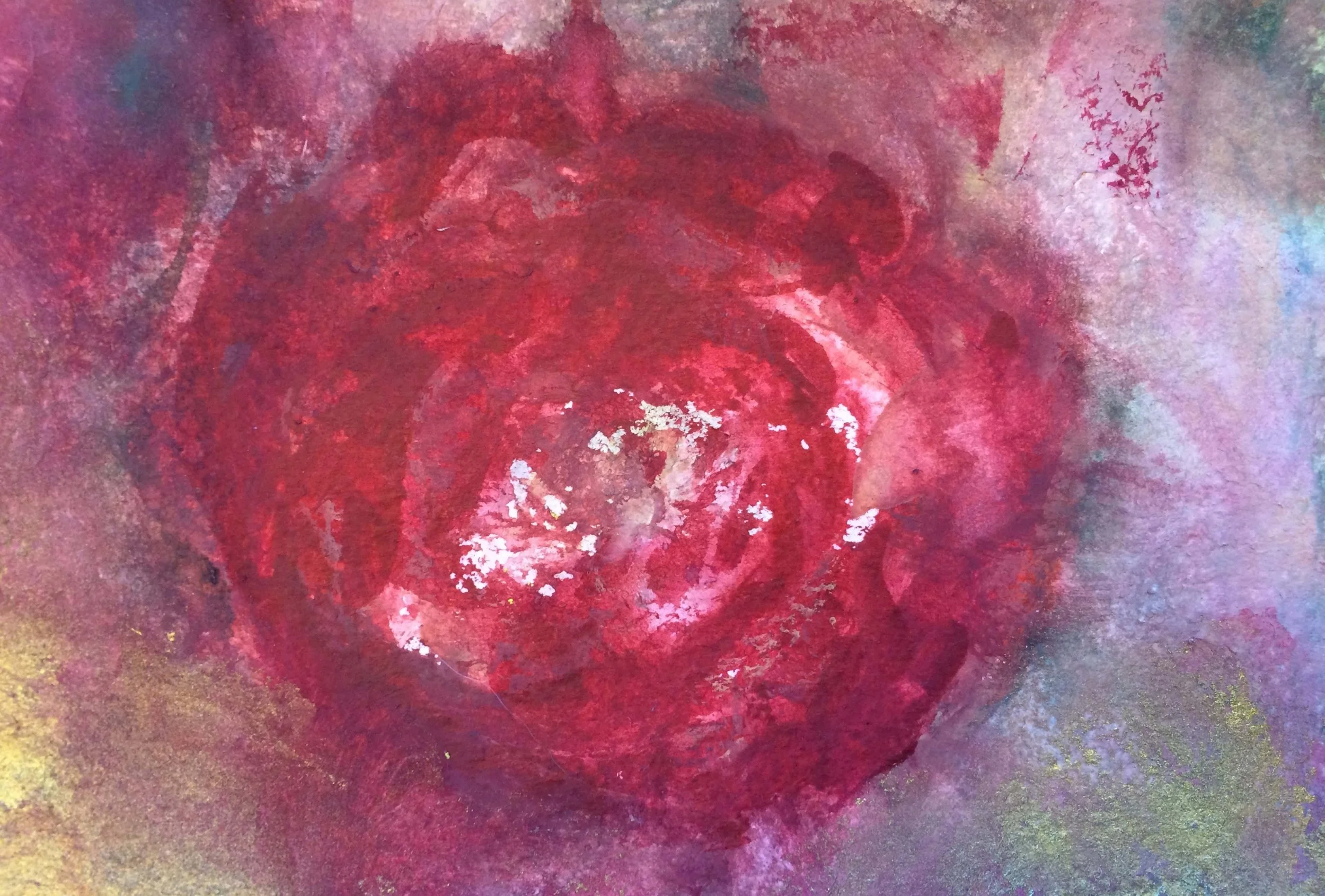 Abstract Roses | Watercolor & Tempera on Canvas | 10 x 15 cm | 8,600 USD