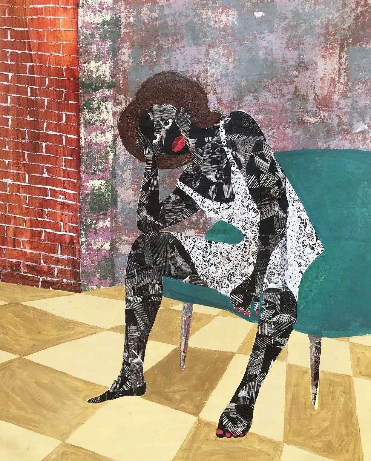 Echiche (Thoughts) | Acrylic on Canvas | 50 x 40 inches | SOLD