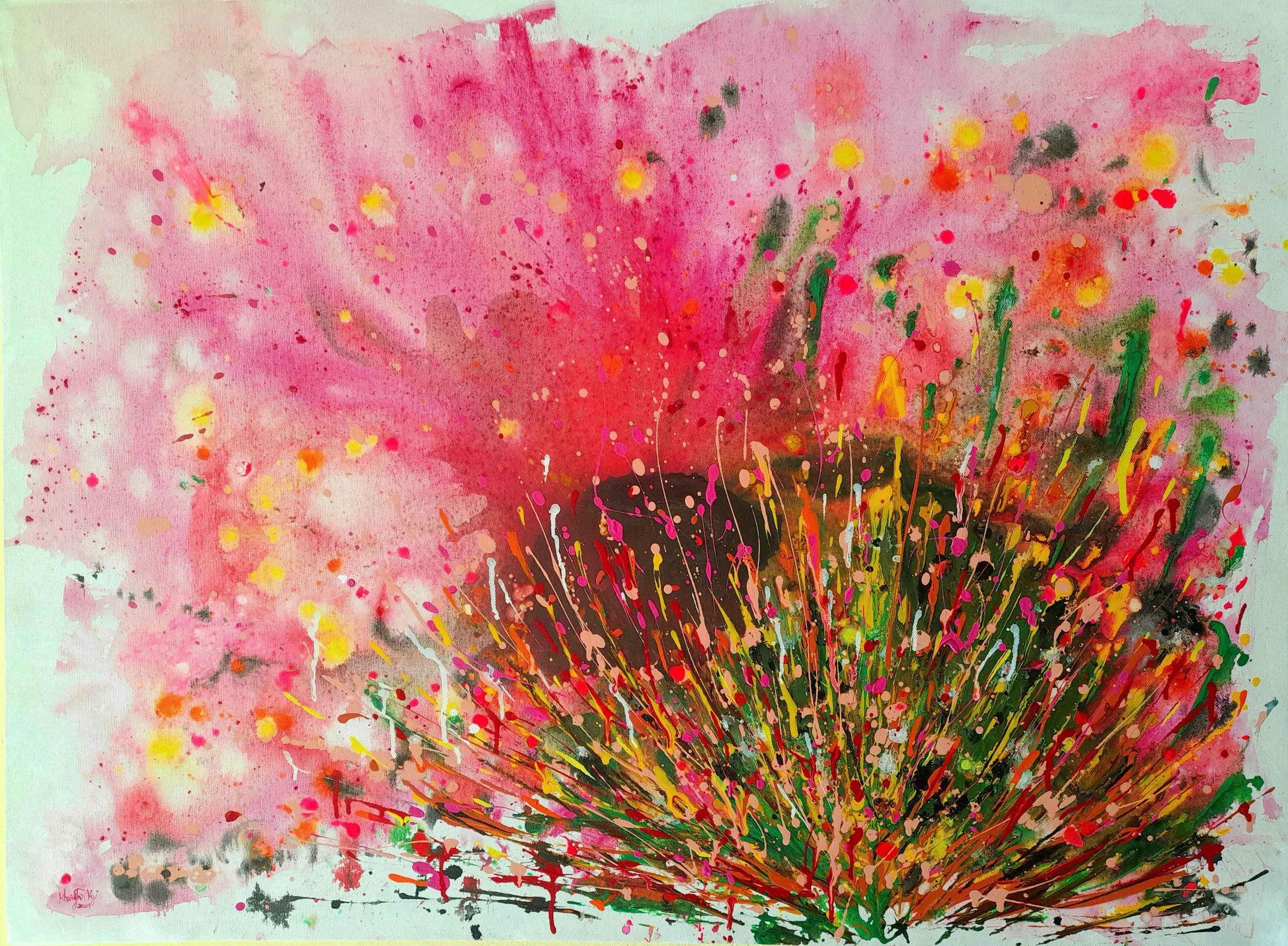 Happy Rainbow Art 1 | Acrylic on Canvas | 61 x 91 cm | 4500 USD