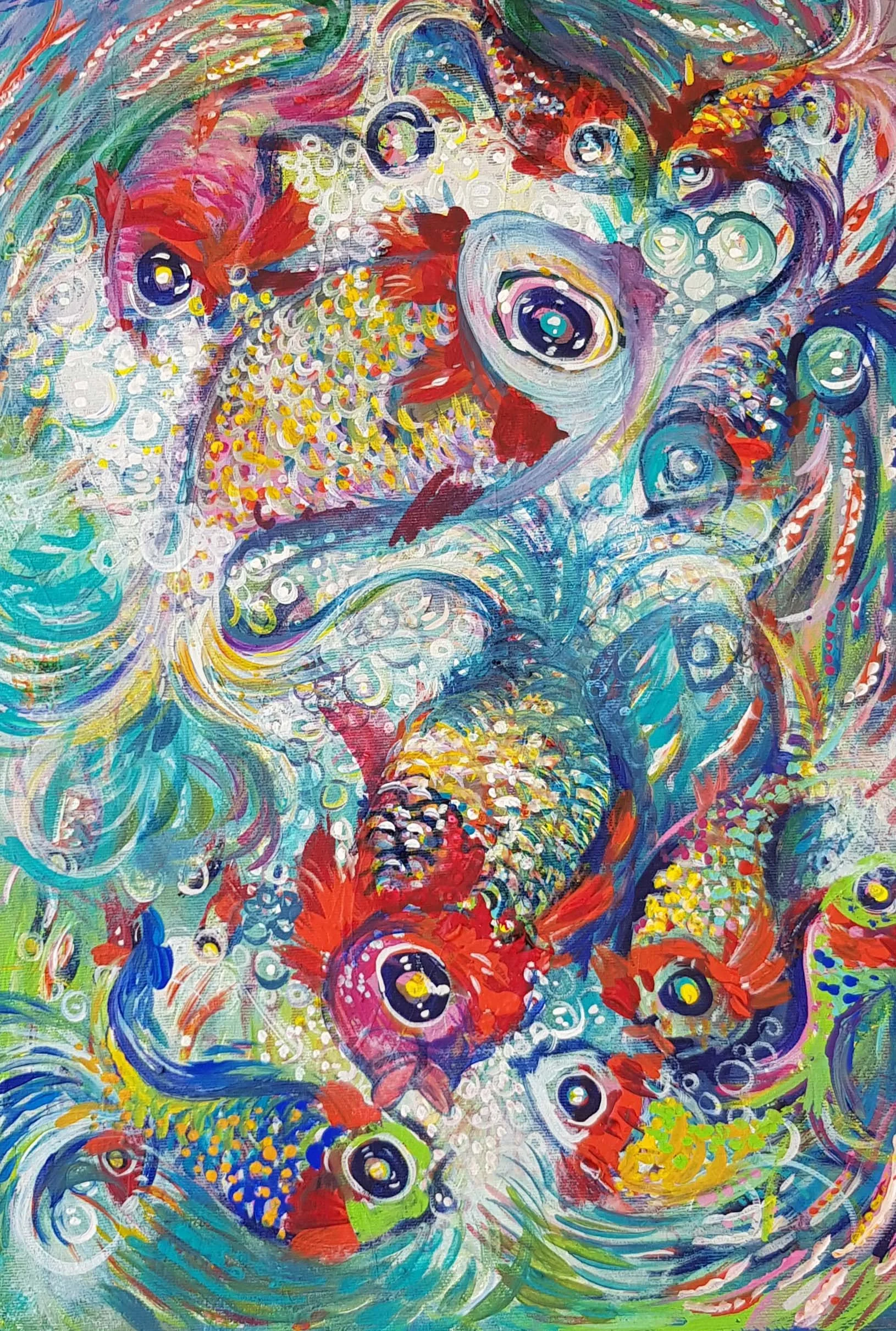 Colours in the Fish | Acrylic on Canvas | 80 x 70 cm | 2000 USD 