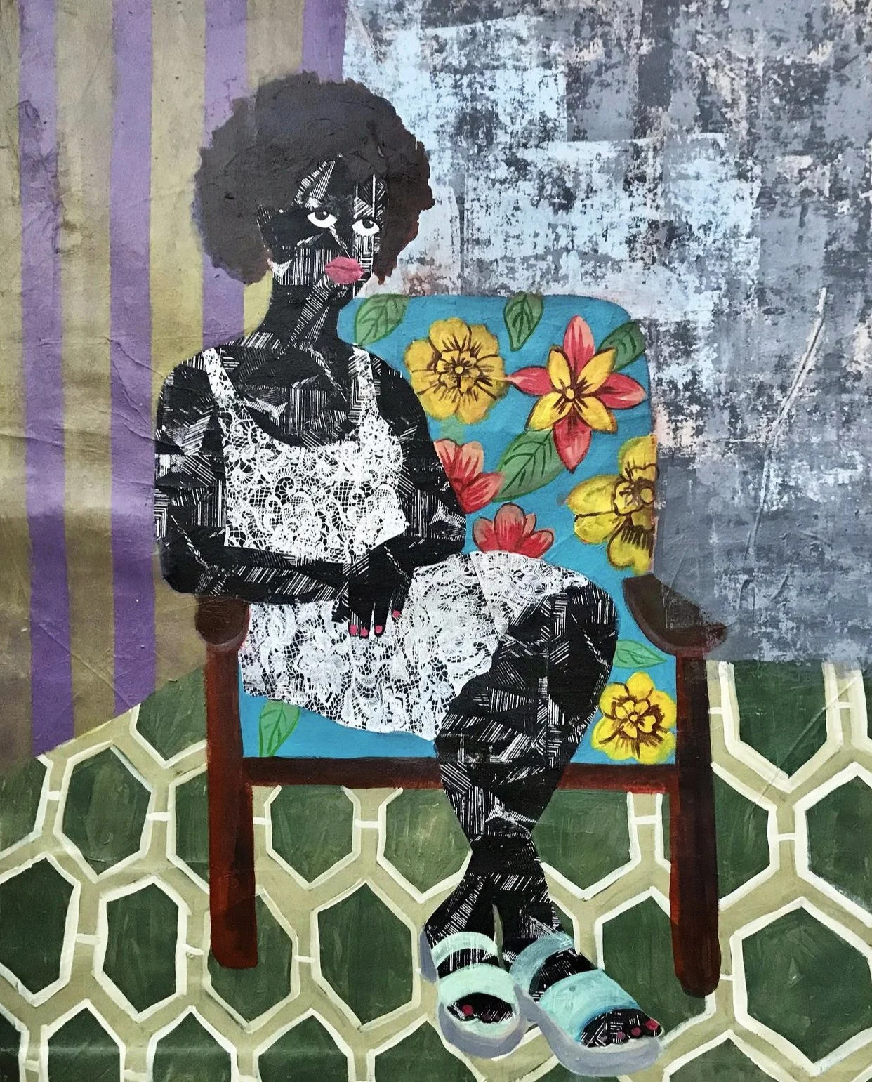 The Spinster | Acrylic on Canvas | 45 x 52 inches | SOLD