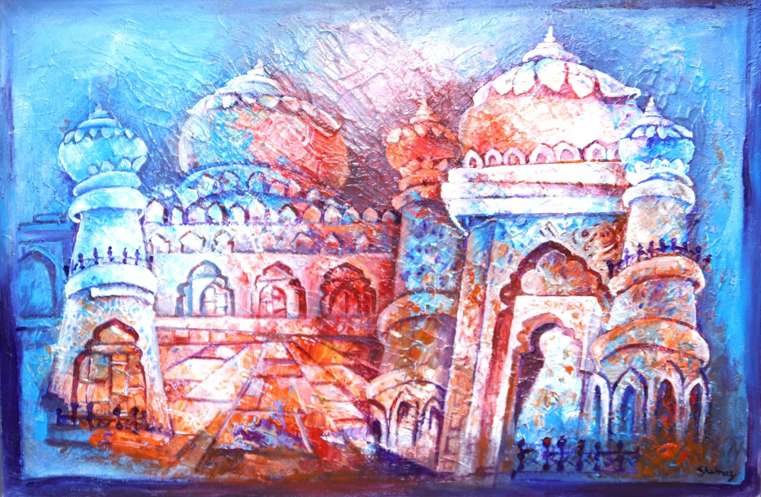 Badshahi Mosque - Lahore, Pakistan | Acrylic on Canvas | 91 x 61 cm | 120 USD