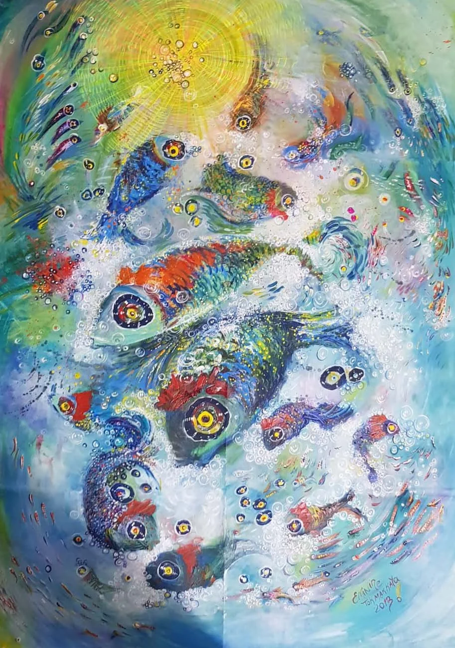 Mystical Dance in the Sea | Acrylic on Canvas | 130 x 120 cm | 3000 USD