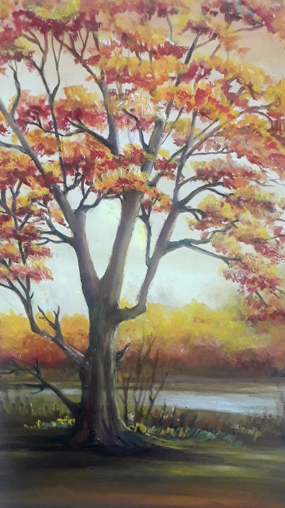 Autumn Tree | Acrylic on Canvas | 45 × 60 cm | 170 USD