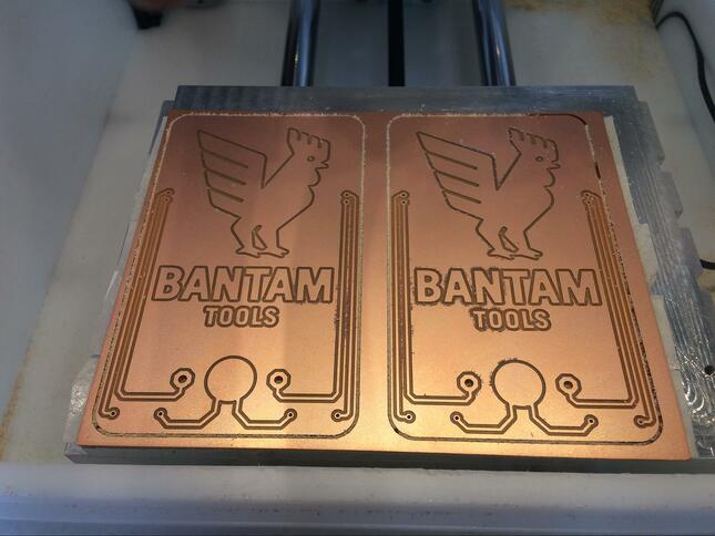 PCB milled with Bantam Tools rooster